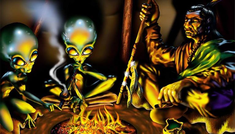 ‘Aliens and Spaceships’ Appear in Incredible Ancient Cave Paintings by Apache Indians