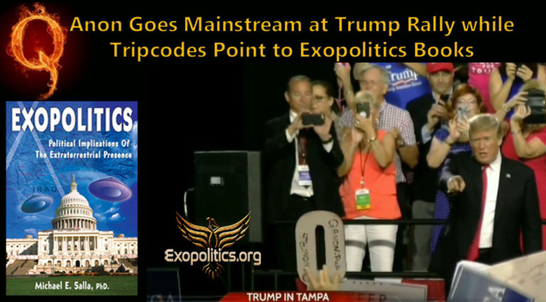 QAnon Goes Mainstream at Trump Rally while Tripcodes Point to Exopolitics Books