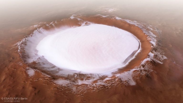 ESA Shares Incredible Images of Martian Ice Crater