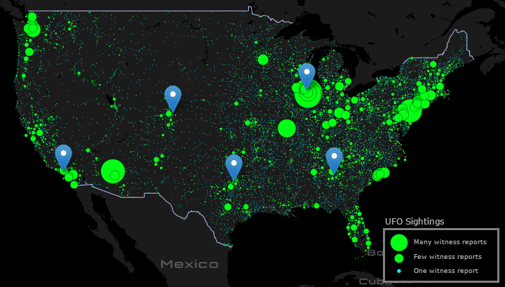 This UFO Map Shows All Reported Sighting Hotspots