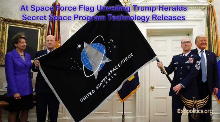 At Space Force Flag Unveiling Trump Heralds Secret Space Program Technology Releases