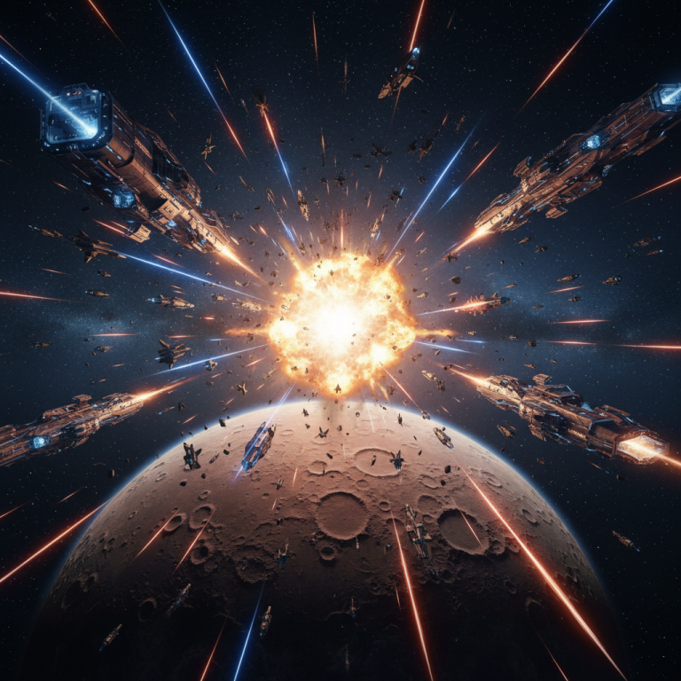 Dark Fleet Attacks the Moon: Space Force Devastated